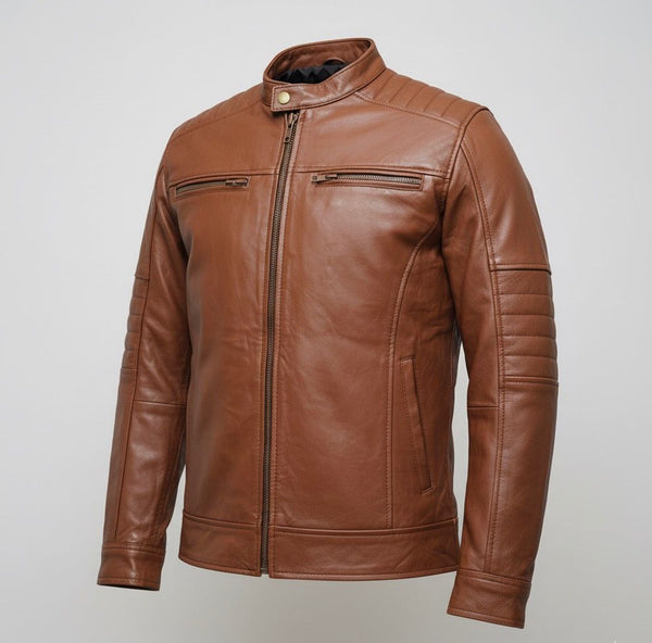 Light brown leather jacket